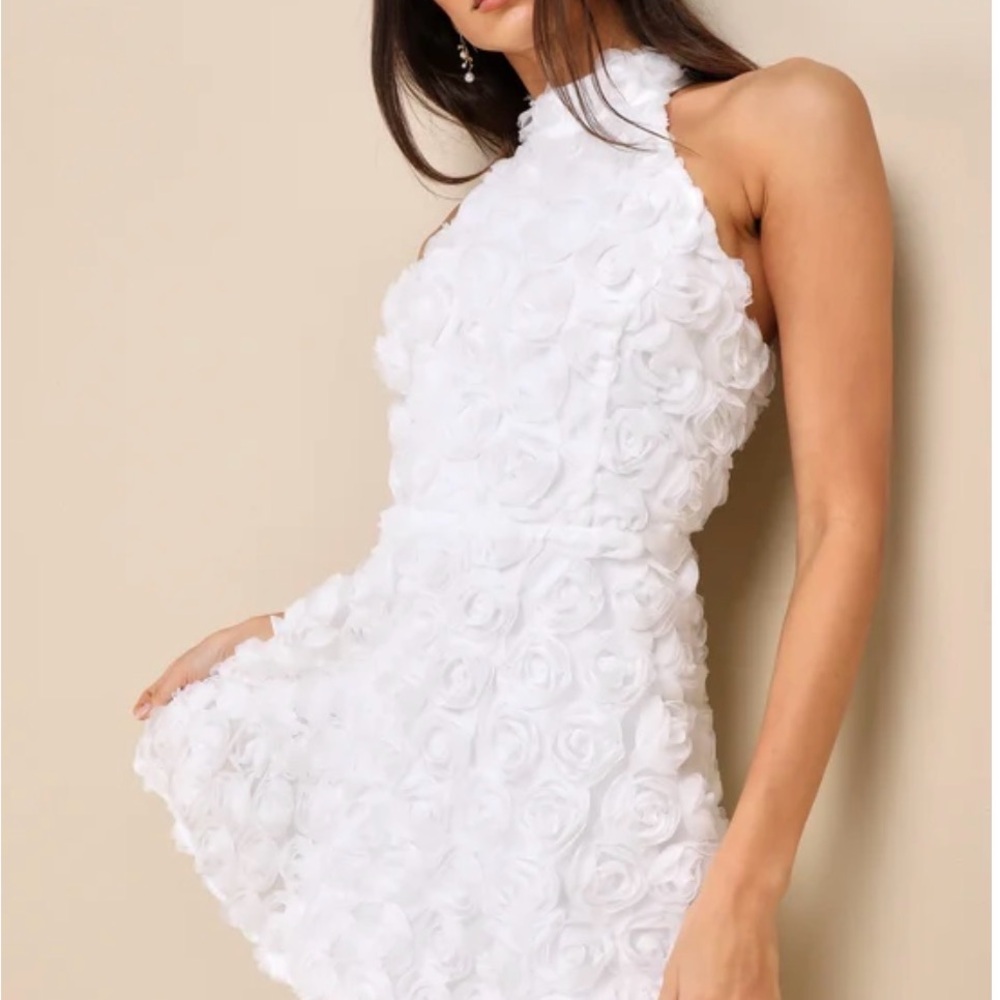 Lulus white rose Dress